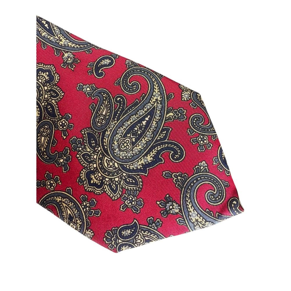 Liberty of London Silk Tie Red Paisley Necktie 100% Silk Made‎ in USA As Is